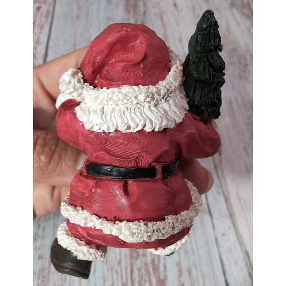 Vintage Set of 4 Christmas Santa Claus Ceramic Resin Figurines Collectible Decor - Picture 8 of 16